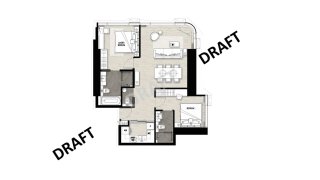 Apartment floor plan, 2 bedrooms in Once Wongamat No. 11009
